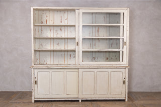 Large Pine Housekeeper's Cupboard with Glass Doors