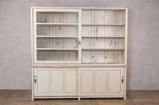 Large Pine Housekeeper's Cupboard with Glass Doors
