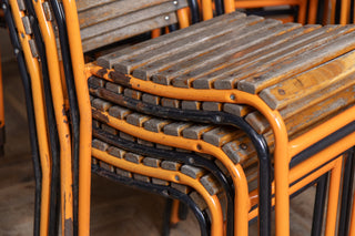 Orange Vintage Outdoor Stacking Chairs