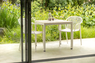 California Garden Outdoor Speckled Beige Café Table Set with California Chairs