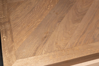 Knightsbridge Oak Dining Table in Weathered - 2.4m - SECONDS ITEM