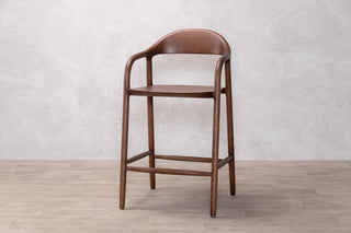 Alder Scandi Style Bar Stool in Walnut - SECONDS ITEM