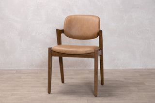 Hampton PU Leather Dining Chair in Tan - SECONDS ITEM