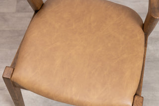 Hampton PU Leather Dining Chair in Tan - SECONDS ITEM