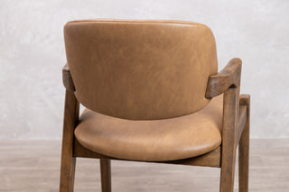Hampton PU Leather Dining Chair in Tan - SECONDS ITEM