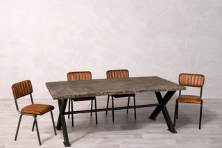 Concrete Look Top X-Frame Dining Table Range