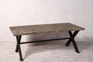 Concrete Look Top X-Frame Dining Table Range