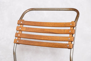 Set of 6 Vintage Slatted Stacking Chairs