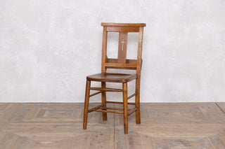 1920's Vintage Wooden Chapel Chairs