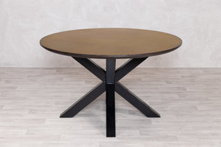 Round Brass Top With Black Edging Dining Table