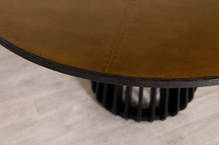 Round Brass Top With Black Edging Dining Table