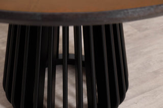 Round Brass Top With Black Edging Dining Table