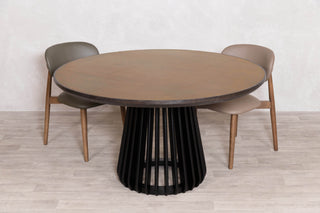 Round Brass Top With Black Edging Dining Table