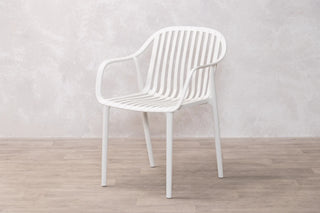 Salerno Garden Table Set with Six Cream California Chairs