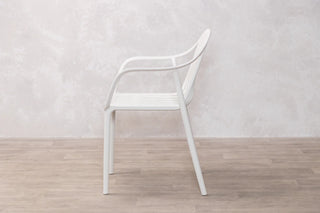 Salerno Garden Table Set with Six Cream California Chairs