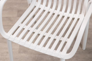 Rimini Garden Table Set with Six Cream California Chairs