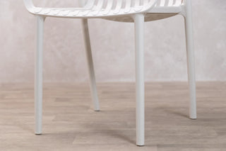 Salerno Garden Table Set with Six Cream California Chairs