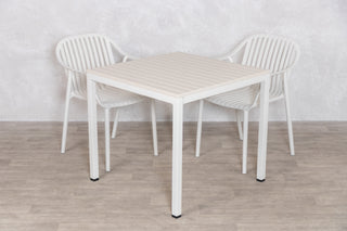 California Garden Outdoor Speckled Beige Café Table Set with California Chairs