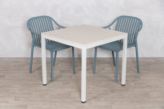 California Garden Outdoor Speckled Beige Café Table Set with California Chairs