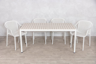 California Garden Outdoor Speckled Beige Café Table Set with California Chairs