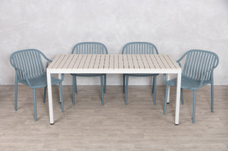 California Garden Outdoor Speckled Beige Café Table Set with California Chairs