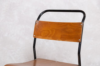 Vintage Stacking Chairs with Plywood Seat & Backs