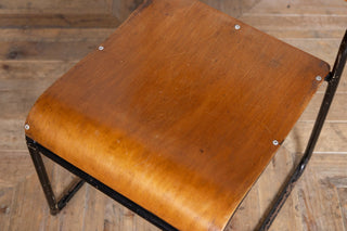 Vintage Stacking Chairs with Plywood Seat & Backs
