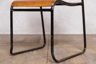 Vintage Stacking Chairs with Plywood Seat & Backs