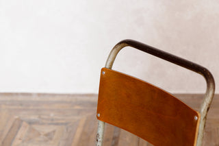 Vintage Stacking Chairs with Plywood Seats