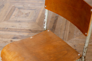 Vintage Stacking Chairs with Plywood Seats