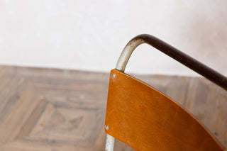 Vintage Stacking Chairs with Plywood Seats