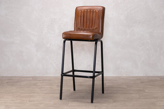 Jenson Distressed Leather Bar Stools