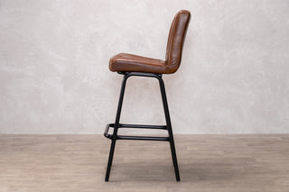 Jenson Distressed Leather Bar Stools