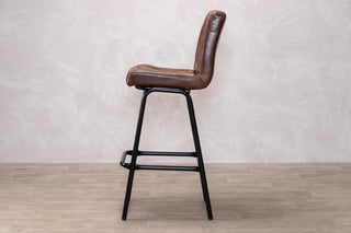 Jenson Distressed Leather Bar Stools