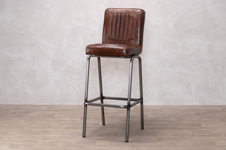 Jenson Distressed Leather Bar Stools
