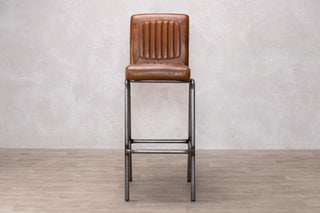 Jenson Distressed Leather Bar Stools