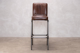 Jenson Distressed Leather Bar Stools