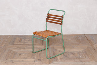 Vintage Stacking Chairs with Light Green Frame