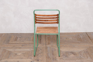 Vintage Stacking Chairs with Light Green Frame