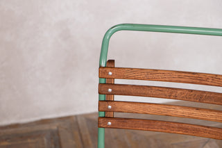 Vintage Stacking Chairs with Light Green Frame