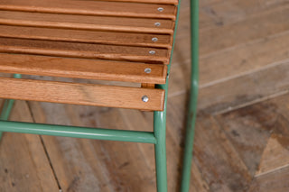 Vintage Stacking Chairs with Light Green Frame