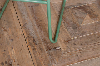 Vintage Stacking Chairs with Light Green Frame