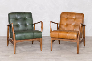 Hamilton Leather Mid-Century Armchair Range