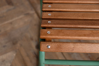 Vintage Stacking Chairs with Light Green Frame