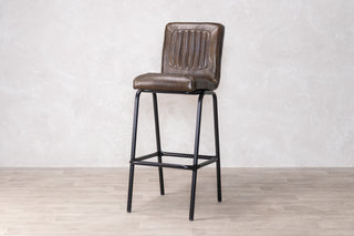 Jenson Distressed Leather Bar Stools