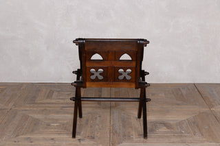 Antique Edwardian Gothic Style Solid Oak Handcarved Church Chairs