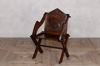 Antique Edwardian Gothic Style Solid Oak Handcarved Church Chairs