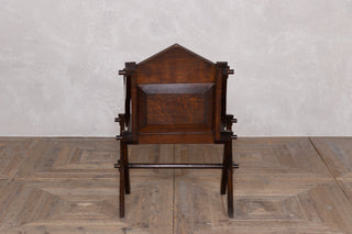 Antique Edwardian Gothic Style Solid Oak Handcarved Church Chairs