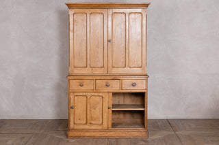 Large Victorian Antique Solid Pine Housekeepers Cupboard