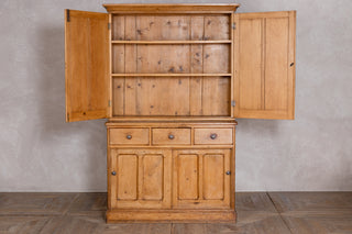 Large Victorian Antique Solid Pine Housekeepers Cupboard
